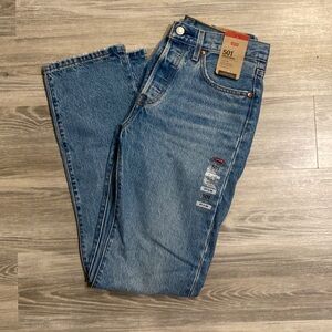 Levi’s 501 high waisted straight leg jeans